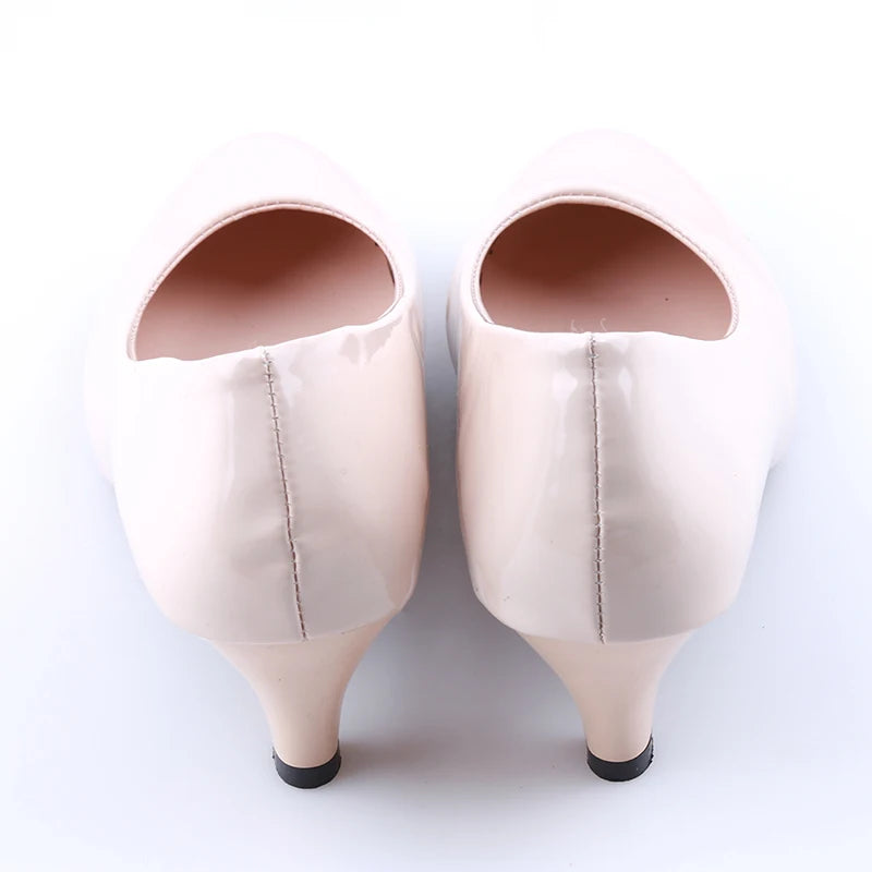 Shoes Ladies Pumps Medium Heel Nude Sexy High Heels Weeding Shoes Women Office Work White Pumps Party Shoes