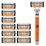 6-Layers Safety Razor Set High Quality Men Razor Sharp Stainless Steel Shaving Changeable Shaver Head Blade ﻿