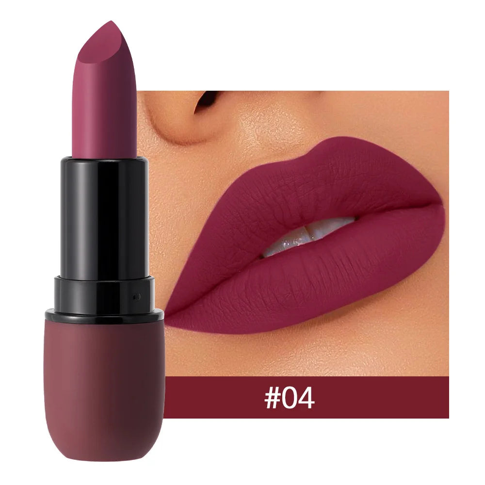 6-Color Matte Lipstick: Velvet Lip Color, Smooth, Waterproof, Long-Lasting Color Lip Makeup