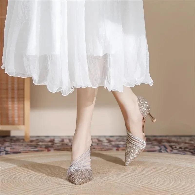 Sandals Woman Leather Velvet Shoes Suit Female Beige Low-heeled Suede Comfort Fashion Black Casual Solid Rubber Fabric Flock