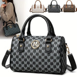 Women Alphabet Shoulder Bag with Golden "M" Logo, Synthetic Faux Leather Small Crossbody Bag for Work, Travel, Parties, and Gift