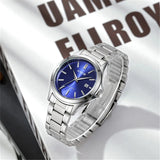Genuine XINEW Brand Men Watches Students Fashion Casual Full Stainless Steel Band Simple Date Quartz Wrist Vintage Watch Silver