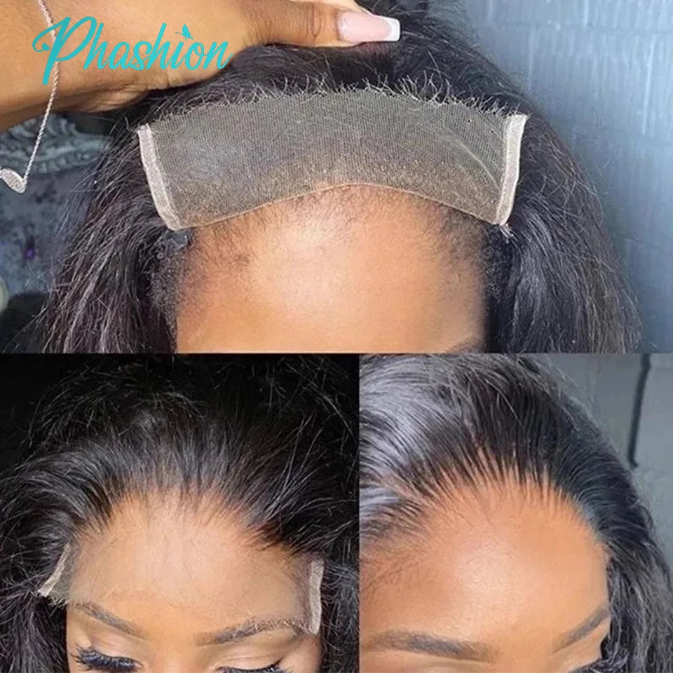 Phashion  HD 13x6 13x4 Lace Frontal Straight Pre Plucked 4X4 5x5 6x6 Swiss Full Body Closure Only Natural Black 100% Human Hair