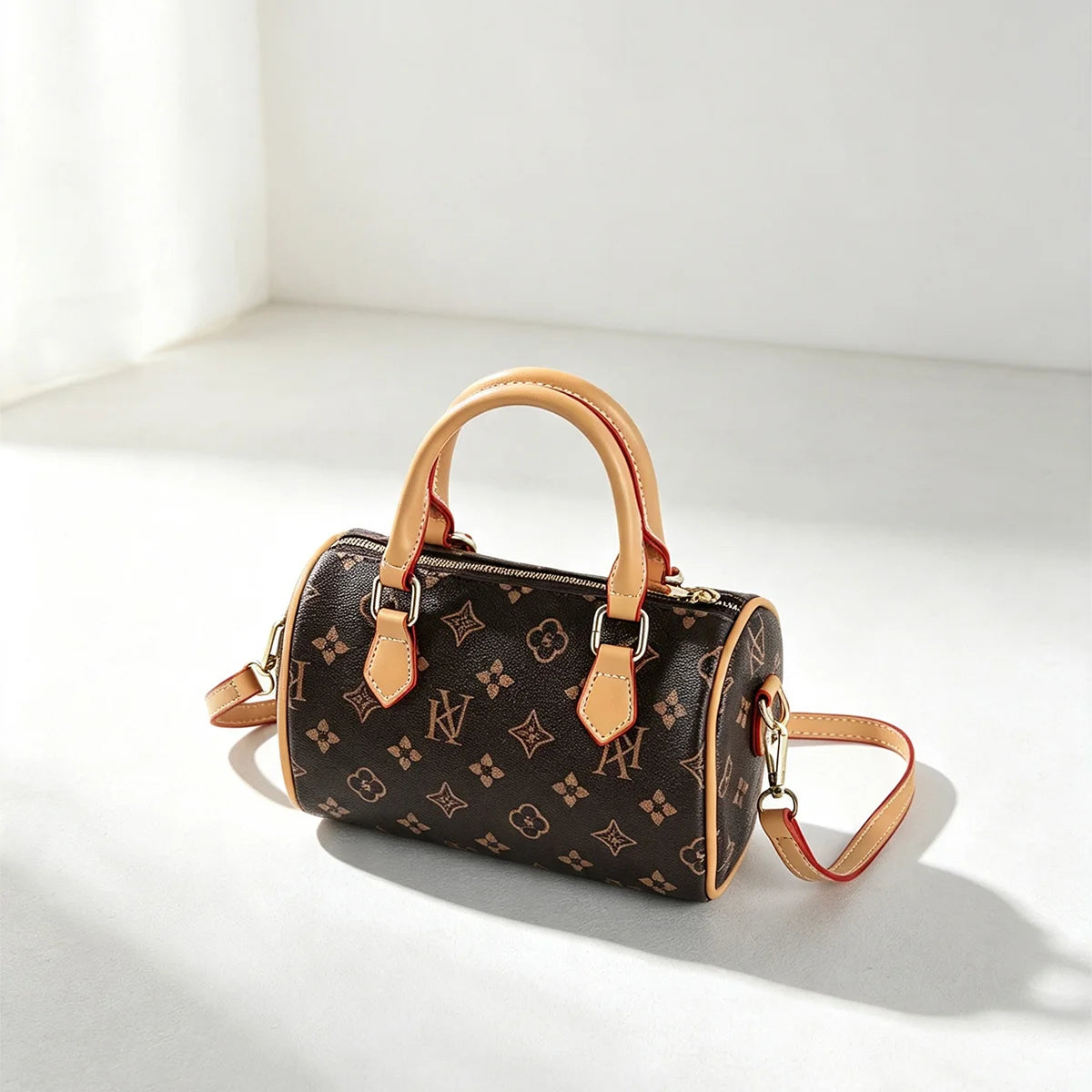Old Money Vintage All-over Print Boston Bag Lightweight Geometric Top Handle Bag Crossbody Bag Daily Commuting Shoulder Bag