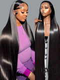 40 42 Inch 250 Density Frontal Wig For Black Women Brazilian Wigs Human Hair 5x5 Bone Straight HD Transparent Lace Front Wigs