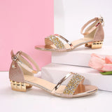 2024 New Fashion Women's Sandals Gold and Silver Low Heel Casual Shoes Women Open Toe Summer Light Fashion Women's Shoes