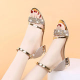 2024 New Fashion Women's Sandals Gold and Silver Low Heel Casual Shoes Women Open Toe Summer Light Fashion Women's Shoes