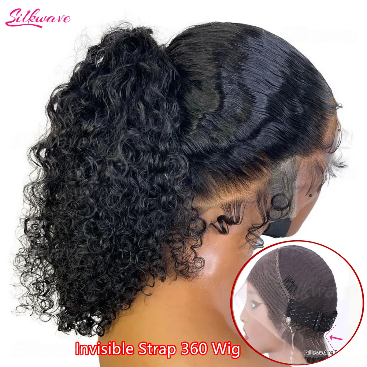 Deep Wave Glueless Invisible Strap 360 HD Full Lace Wig Human Hair 13x4 13x6 Water Wave Lace Front Wig 4x4 5x5 Closure Curly Wig