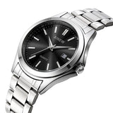 Genuine XINEW Brand Men Watches Students Fashion Casual Full Stainless Steel Band Simple Date Quartz Wrist Vintage Watch Silver