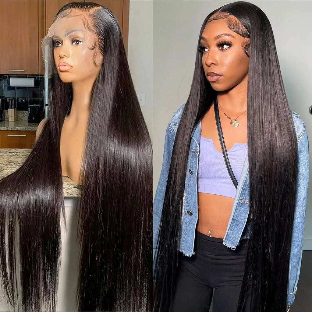40 42 Inch Straight Human Hair Wigs 13x4 13x6 HD Lace Frontal Wigs For Women Glueless Bone Straight Lace Front Human Hair Wigs