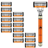 6-Layers Safety Razor Set High Quality Men Razor Sharp Stainless Steel Shaving Changeable Shaver Head Blade ﻿