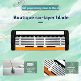 6-Layers Safety Razor Set High Quality Men Razor Sharp Stainless Steel Shaving Changeable Shaver Head Blade ﻿
