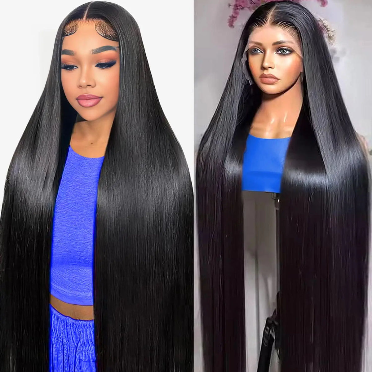 40 42 Inch Straight Human Hair Wigs 13x4 13x6 HD Lace Frontal Wigs For Women Glueless Bone Straight Lace Front Human Hair Wigs