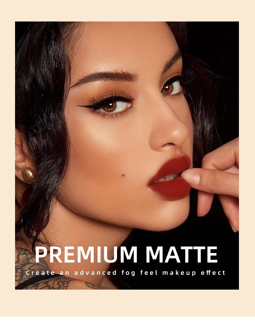 QIBEST Matte Liquid Lipstick Waterproof Long Lasting Velvet Lip Gloss Tint Tube Matte Nude Pigment Red Lipgloss Lips Makeup