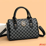 Women Alphabet Shoulder Bag with Golden "M" Logo, Synthetic Faux Leather Small Crossbody Bag for Work, Travel, Parties, and Gift