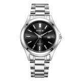 Genuine XINEW Brand Men Watches Students Fashion Casual Full Stainless Steel Band Simple Date Quartz Wrist Vintage Watch Silver