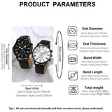 1/2PCS Set Couple Fashion Casual Leather Watches Ladies Simple Dial Quartz Wristwatches Dress Clock Montre Femme