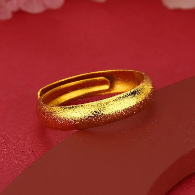 9999 24K gold fashionable luxury couple gold ring, paired rings, open gold jewelry