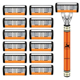 6-Layers Safety Razor Set High Quality Men Razor Sharp Stainless Steel Shaving Changeable Shaver Head Blade ﻿